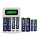 Delipow LCD rechargeable battery kit – 4 AA 3300mAh and 4 AAA 1100mAh NiMH with smart charger
