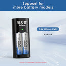 Delipow smart charger compatible with 1.5V lithium AA rechargeable batteries – optimized for Delipow 4000mWh series