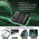 Delipow smart charger powered via USB from power bank, laptop, and wall adapter