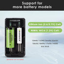 Performance chart for Delipow universal battery charger showing dual chemistry support