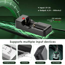 Delipow 26650 USB charger powered via USB from power bank, laptop, and wall adapter for travel charging
