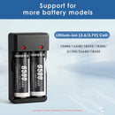 Delipow USB smart charger compatible with 3.7V Li-ion 26650, 18650, 21700, 18350 rechargeable flat top batteries