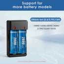Delipow USB smart charger compatible with 3.7V Li-ion 26650, 18650, 21700, 18350, 14500 rechargeable flat top batteries