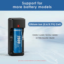 Delipow USB smart charger compatible with 3.7V Li-ion 26650, 18650, 21700, 18350, 14500 rechargeable flat top batteries