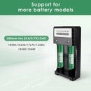 Delipow USB smart charger compatible with 10440, 16340, 14500, 18350, 18650 3.7V Li-ion rechargeable batteries – NOT for NiMH/NiCD