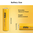 Dimension specifications for DMEGC high capacity 18650 batteries