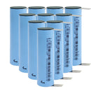 DMEGC INR18650-25P 2500mAh 3.7V 10C high-drain Li-ion battery 10-pack with pre-welded Nickel Tabs for DIY battery pack assembly. A+ grade, true capacity, 25A discharge.

