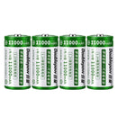 Doublepow 1.2V D Size 11000mAh NiMH Rechargeable Battery - Ultra-High Capacity LSD Button Top Cell for Gas Stoves, Flashlights & Radios, with 85% Power Retention After 1 Year (1-4 Pack with Storage Case)