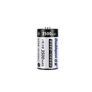 Doublepow 1.2V D size 3500mAh NiMH rechargeable button top battery with high capacity and anti-leak explosion-proof safety for gas stoves, flashlights, and radios.
