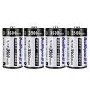 Doublepow 1.2V D Size 3500mAh NiMH Rechargeable Battery - High Capacity Button Top Cell with Anti-Leak & Explosion-Proof Safety, for Gas Stoves, Flashlights & Radios (1-4 Pack with Storage Case)