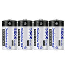 Doublepow 1.2V D Size 5500mAh NiMH Rechargeable Battery - High Capacity Button Top Cell with Anti-Leak & Explosion-Proof Safety, for Gas Stoves, Flashlights & Radios (1-4 Pack with Storage Case)