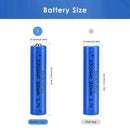 Doublepow 10440 battery dimensions diagram showing 10mm diameter and 44mm height specifications for button top and flat top versions