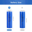 Doublepow 14430 battery dimensions diagram showing 14mm diameter and height specifications for button top 44mm and flat top 42mm