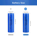 Doublepow 14430 battery dimensions diagram showing 14mm diameter and height specifications for button top 44mm and flat top 42mm