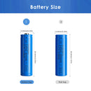 Doublepow 14500 battery dimensions diagram showing 14mm diameter and 50mm height specifications for flat top and button top versions