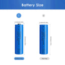 Doublepow 14500 battery dimensions diagram showing 14mm diameter and 50mm height specifications for flat top and button top versions
