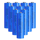 Doublepow 18650 1500mAh 3.7V Li-ion rechargeable battery 10-pack with Button Top terminal (67mm). Features low self-discharge, built-in safety valve, and explosion-proof design for flashlights and DIY projects.