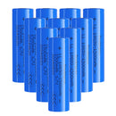 Doublepow 18650 1500mAh 3.7V Li-ion rechargeable battery 10-pack with Flat Top terminal (65mm). Features low self-discharge, built-in safety valve, and explosion-proof design for flashlights and DIY projects.