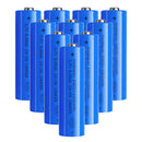 Doublepow 18650 1800mAh 3.7V Li-ion rechargeable battery 10-pack with Button Top terminal (67mm). Features true 1800mAh capacity, low self-discharge, built-in safety valve, and explosion-proof design for flashlights and DIY projects.