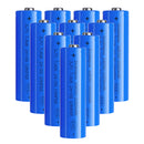 Doublepow 18650 2000mAh 3.7V Li-ion rechargeable battery 10-pack with Button Top terminal (67mm). Features true 2000mAh capacity, low self-discharge, built-in safety valve, and explosion-proof design for flashlights and DIY projects.
