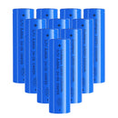 Doublepow 18650 1800mAh 3.7V Li-ion rechargeable battery 10-pack with Flat Top terminal (65mm). Features true 1800mAh capacity, low self-discharge, built-in safety valve, and explosion-proof design for flashlights and DIY projects.