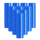 Doublepow 18650 3400mAh 3.7V Li-ion rechargeable battery 10-pack with Flat Top terminal (65mm). Features true tested capacity 3433-3457mAh, built-in safety valve, and explosion-proof design for flashlights and DIY projects.