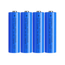 Doublepow 18650 rechargeable battery 3.7V 2200mAh button top Li-ion cells, 4 pieces, for headlamps, LED flashlights, fans, cameras, toys, radios, and surveillance devices.