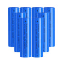Doublepow 18650 rechargeable battery 3.7V 2200mAh flat top Li-ion cells, 8 pieces, for headlamps, LED flashlights, fans, cameras, toys, radios, and DIY battery packs.