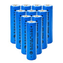 Doublepow 18650 rechargeable battery 3.7V 3000mAh button top Li-ion cells, 10 pieces, for flashlights, headlamps, fans, cameras, and toys.