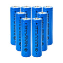 Doublepow 18650 rechargeable battery 3.7V 3000mAh button top Li-ion cells, 8 pieces, for flashlights, headlamps, fans, cameras, and toys.