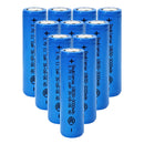 Doublepow 18650 rechargeable battery 3.7V 3000mAh flat top Li-ion cells, 10 pieces, for flashlights, headlamps, fans, cameras, and toys.