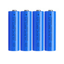 Doublepow 18650 rechargeable battery 3.7V 3400mAh high performance flat top Li-ion cells, 4 pieces, for doorbells, flashlights, headlamps, and DIY battery packs.