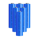 Doublepow 18650 rechargeable battery 3.7V 3400mAh high performance button top Li-ion cells, 6 pieces, for doorbells, flashlights, headlamps, and more.