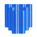 Doublepow 18650 rechargeable battery 3.7V 3400mAh high performance flat top Li-ion cells, 8 pieces, for doorbells, flashlights, headlamps, and DIY battery packs.