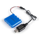 Doublepow 4.8V 2000mAh Ni-CD rechargeable battery pack only for RC cars, 4-cell AA design for alloy crawlers, RC trucks, and stunt cars, charging cable not included.