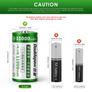 Doublepow D size rechargeable NiMH battery featuring a standard button top positive terminal for secure contact with spring-loaded battery compartments.