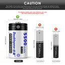 Doublepow D size rechargeable NiMH battery featuring a standard button top positive terminal for secure contact with spring-loaded battery compartments.