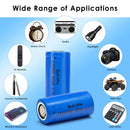 Doublepow ICR18350 battery 2-pack used in tactical flashlight, laser pointer, headlamp and EDC device application scene