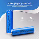 Doublepow IFR14500 battery cycle life and capacity chart showing 600mAh LiFePO4 capacity and long cycle performance