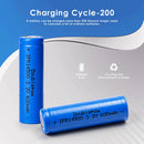 Doublepow IFR14500 battery cycle life and capacity chart showing 600mAh LiFePO4 capacity and long cycle performance