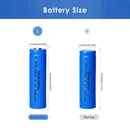 Doublepow IFR14500 battery dimensions diagram showing 14mm diameter and height specifications for button top 51mm and flat top 49mm