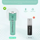 EVE 33V 18650 button top battery 6-pack – raised positive terminal for spring-loaded contacts.
