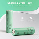 EVE 50PL 21700 5000mAh 125A tabless battery side profile – showing cyan wrap, flat top terminal, and 21700 dimensions