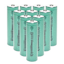 EVE INR18650-33V 3300mAh 3.7V 3C high-drain Li-ion battery 10-pack with Button Top terminal (67mm). A+ grade, true capacity, 10A discharge for flashlights, power banks, and solar lights.