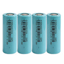 Four-pack EVPS IFR26700 4000mAh 3.2V LiFePO4 flat top batteries in retail blister packaging