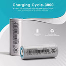 High-resolution close-up of EVPS IFR26700 5000mAh LiFePO4 battery showing flat top terminal