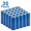 30 pieces GJ 32700 6000mAh LiFePO4 batteries in foam tray inside retail box