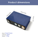 Front view of Great Power 3.2V 52Ah prismatic LiFePO4 battery cell.
