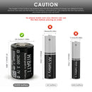 Side-by-side comparison of button top and flat top 26350 battery terminals, highlighting the specific protected top design of the HiBatt 26350 for gimbal devices