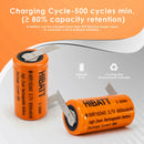 HIBATT 600mAh 16340 15C high drain battery 500 cycles